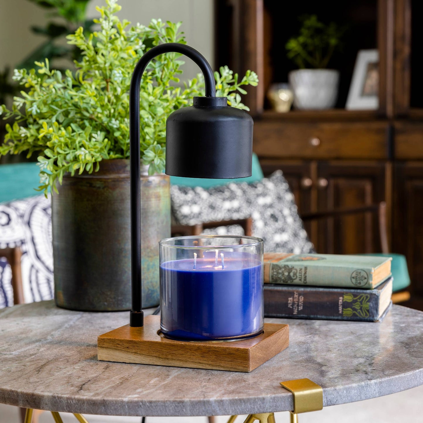 Candle Lamp Black/Wood