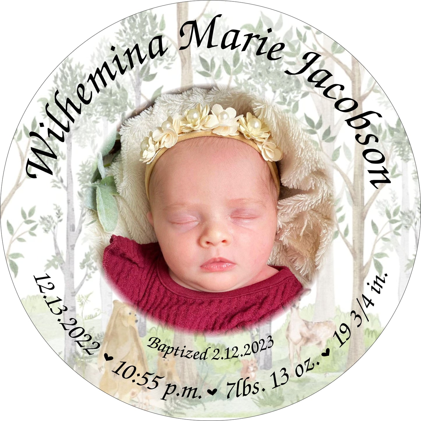 12 in Round Baptism Sublimation