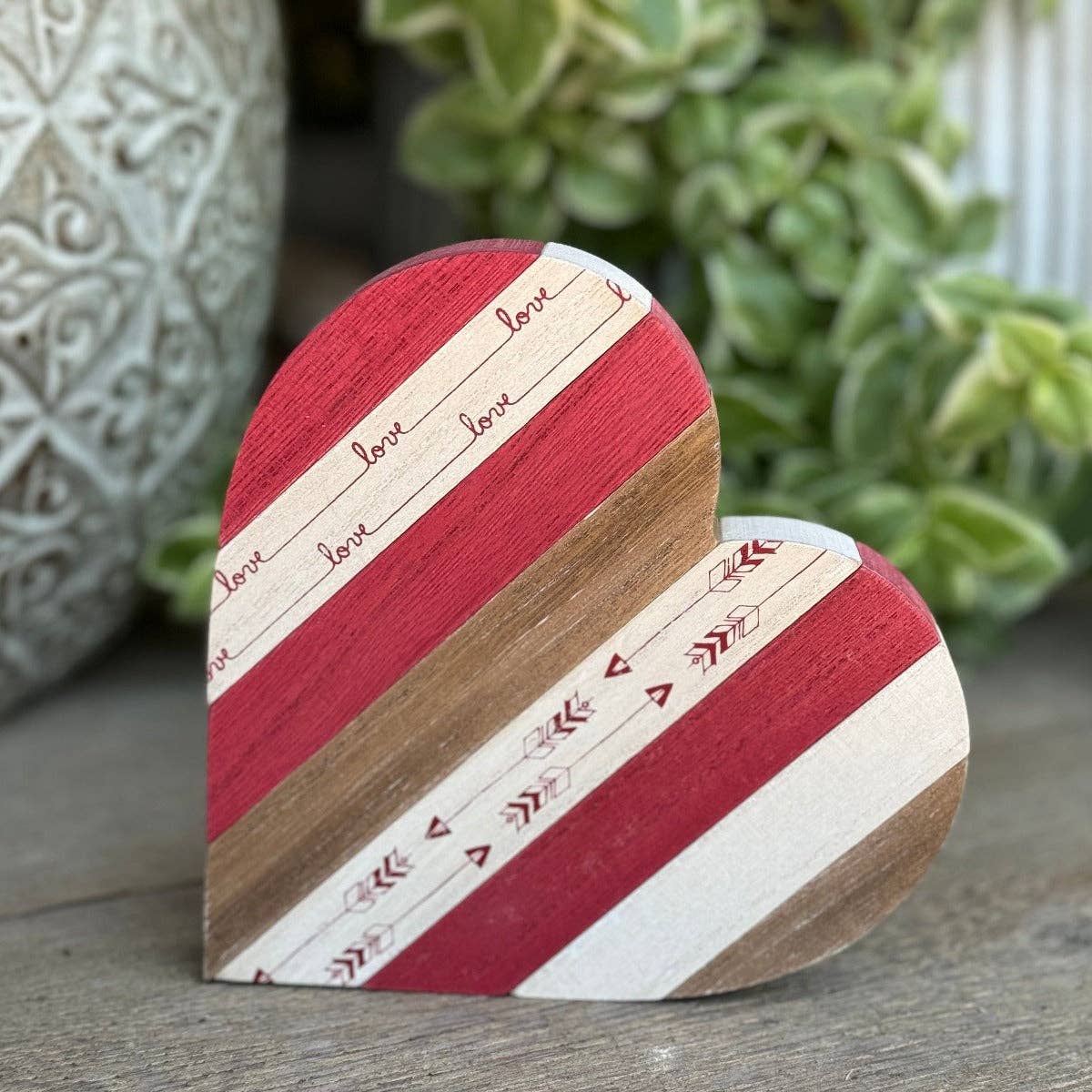 Love Arrow Plank Heart
