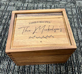 Recipe Box Wood - Laser Engraved