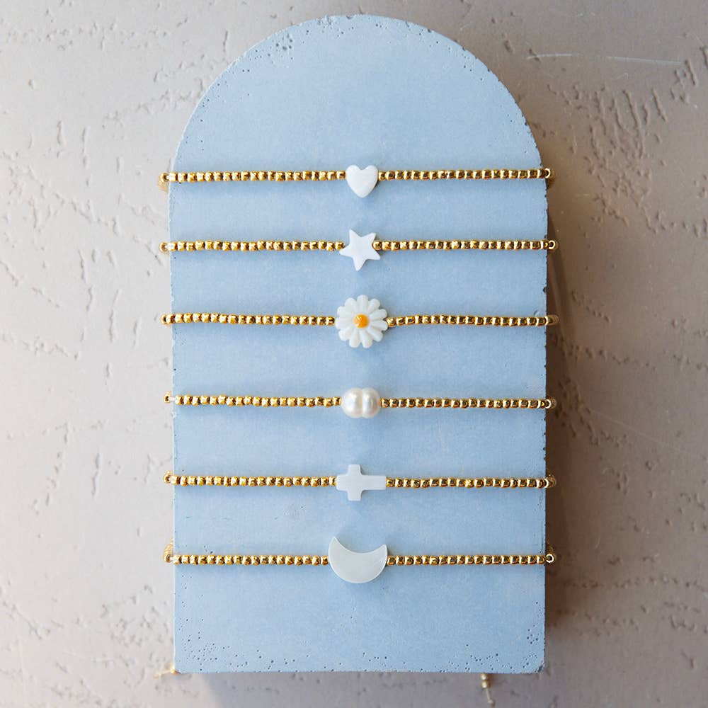 Cross Bracelet/Mother of Pearl