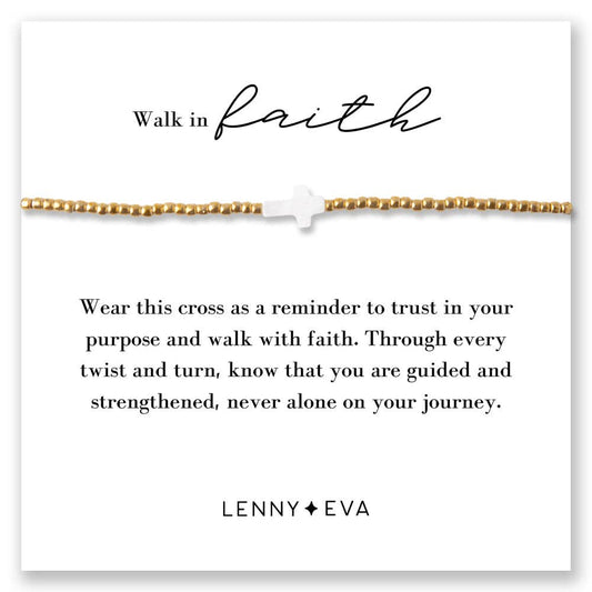 Cross Bracelet/Mother of Pearl