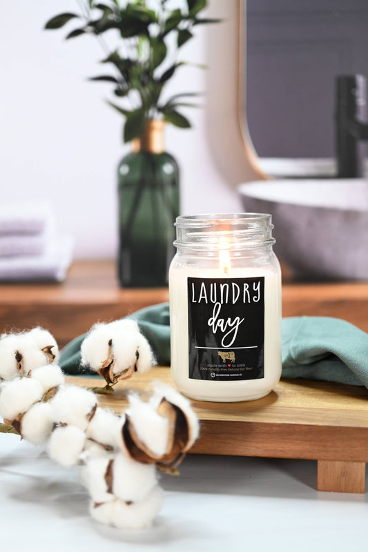 Mason Jar Candle Laundry