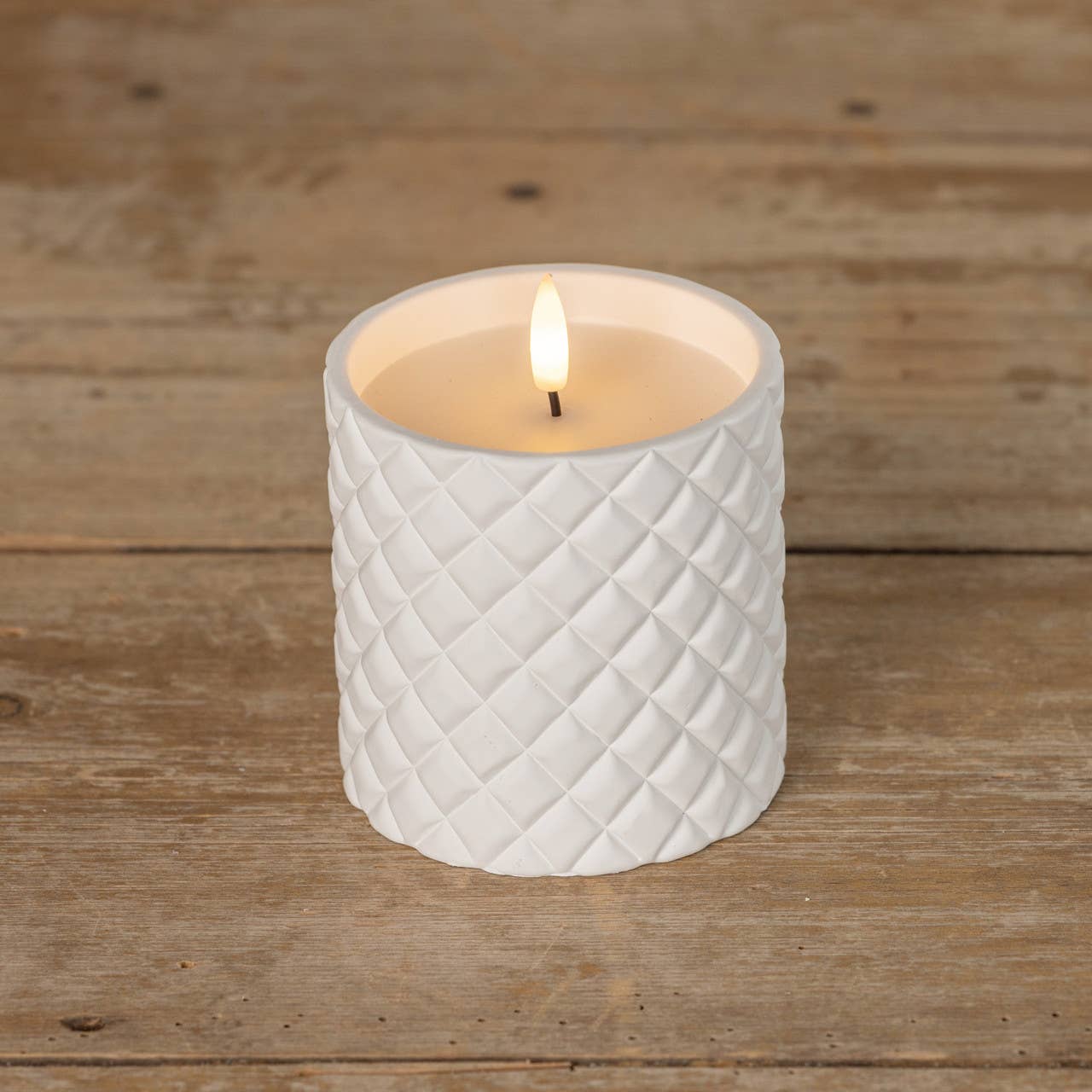 Candle White Grid 4"