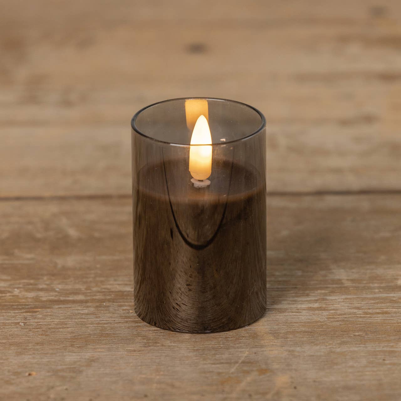 3" BLK GLASS 3D CANDLE