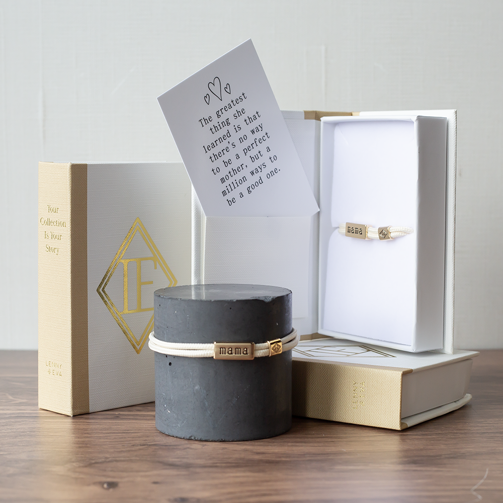 Bracelet Cord -Mama, Ivory