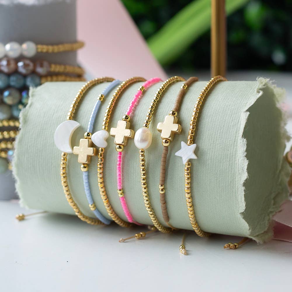Cross Bracelet/Mother of Pearl