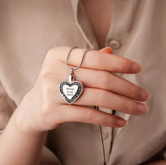 Heart Urn Necklace-Ornate
