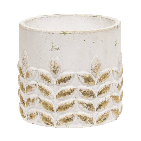 Cement Planter Gold Emb.