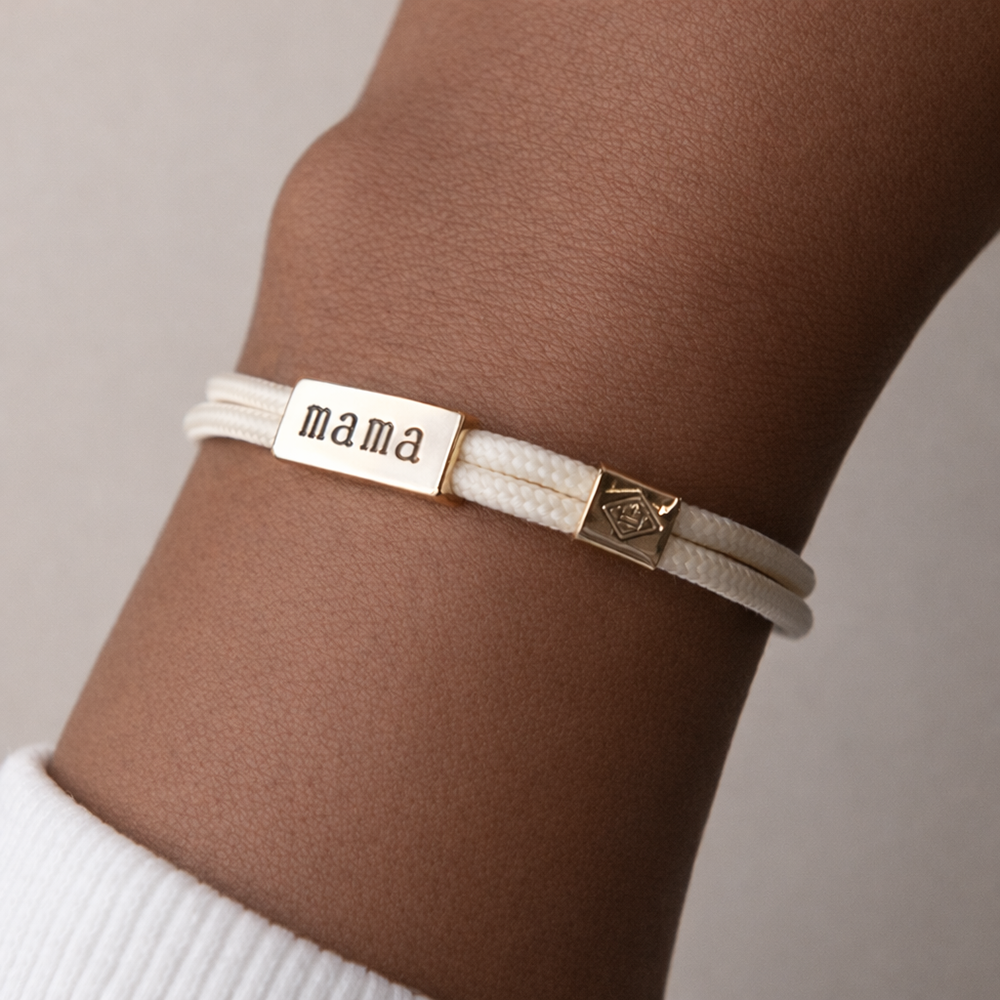 Bracelet Cord -Mama, Ivory