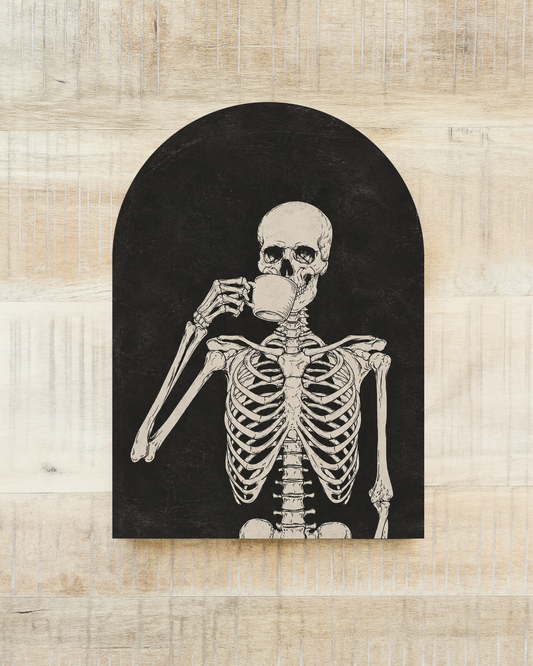 Skeleton with Coffee