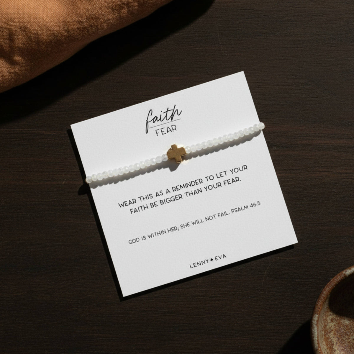 Faith Over Fear Moonstone Bracelet
