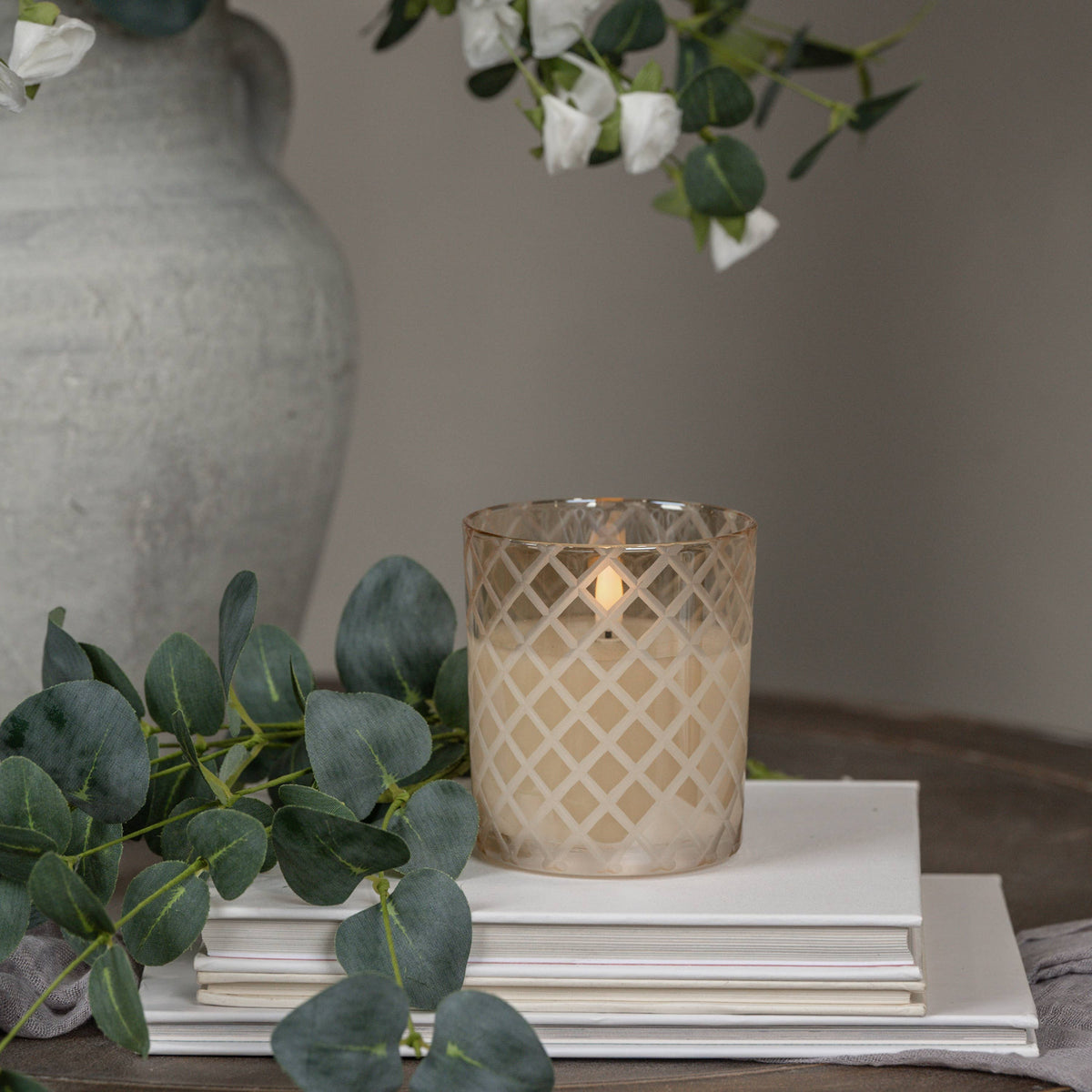 Candle 4" ETCHED DIAMOND