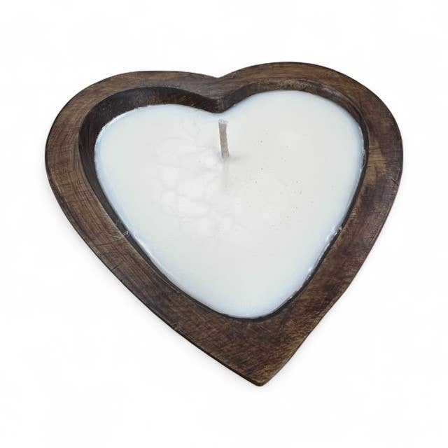 Heart Candle Wood