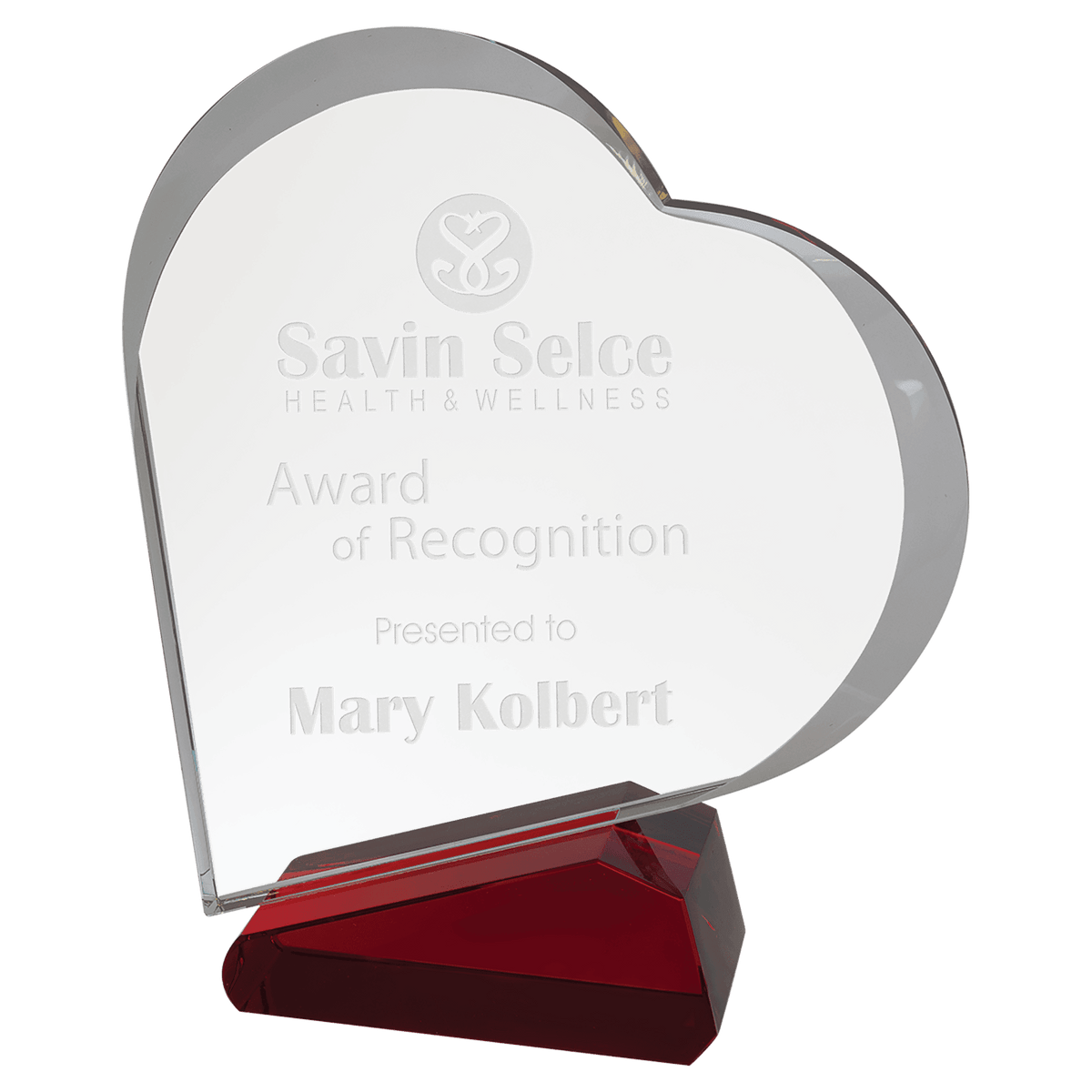 Clear/Red Heart Award
