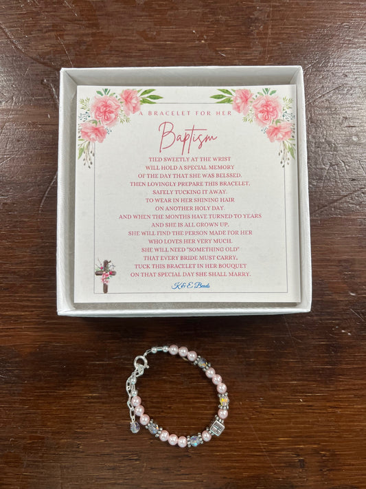 Baptism Bracelet Pink
