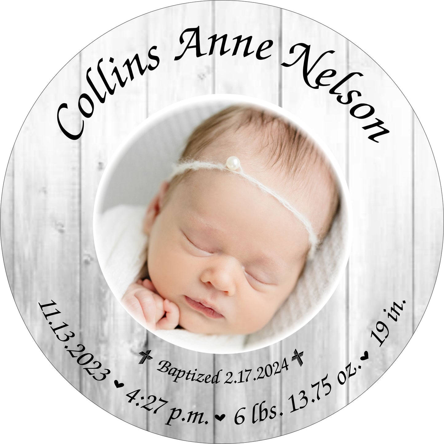 12 in Round Baptism Sublimation