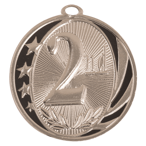 Silver medal/W black 2"