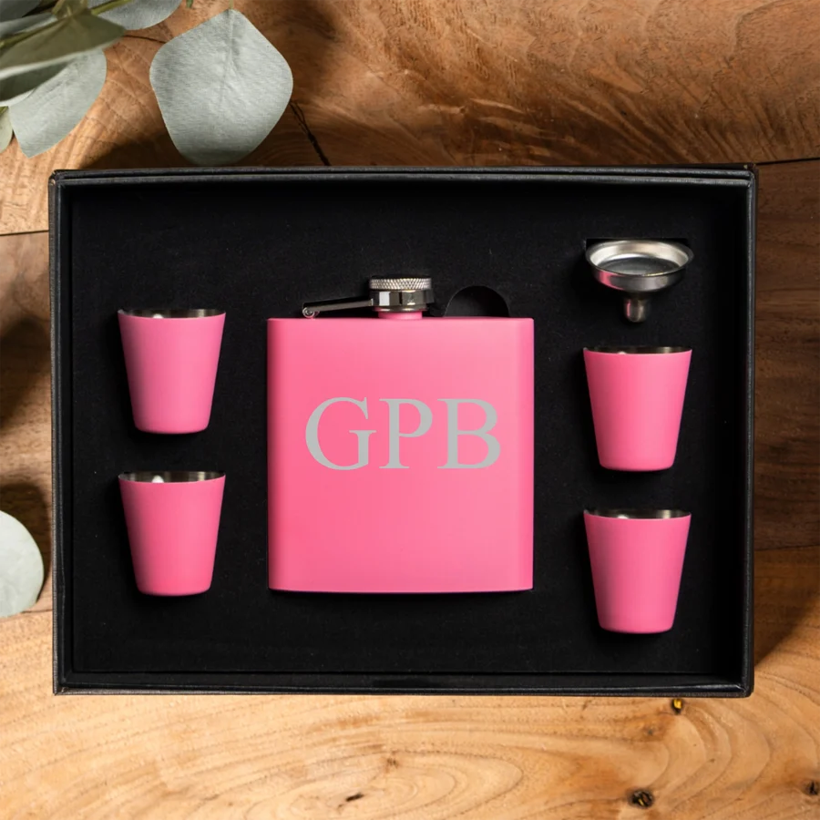 Flask Pink Set 6 oz