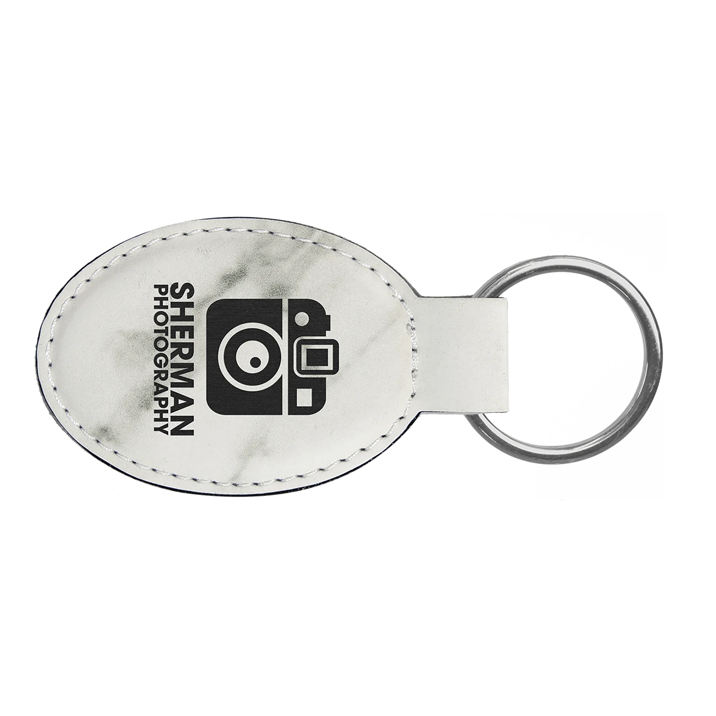 Keychain Leather Oval