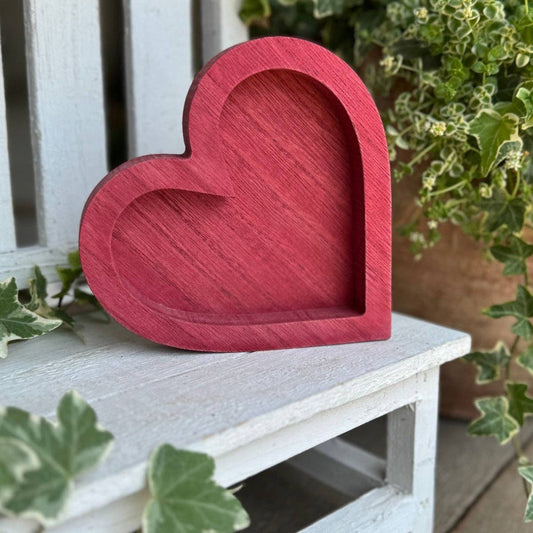 Red Wash Heart Tray
