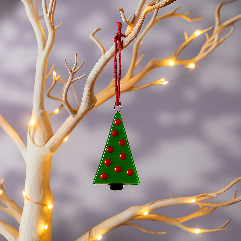 Glass Tree - Green/Red