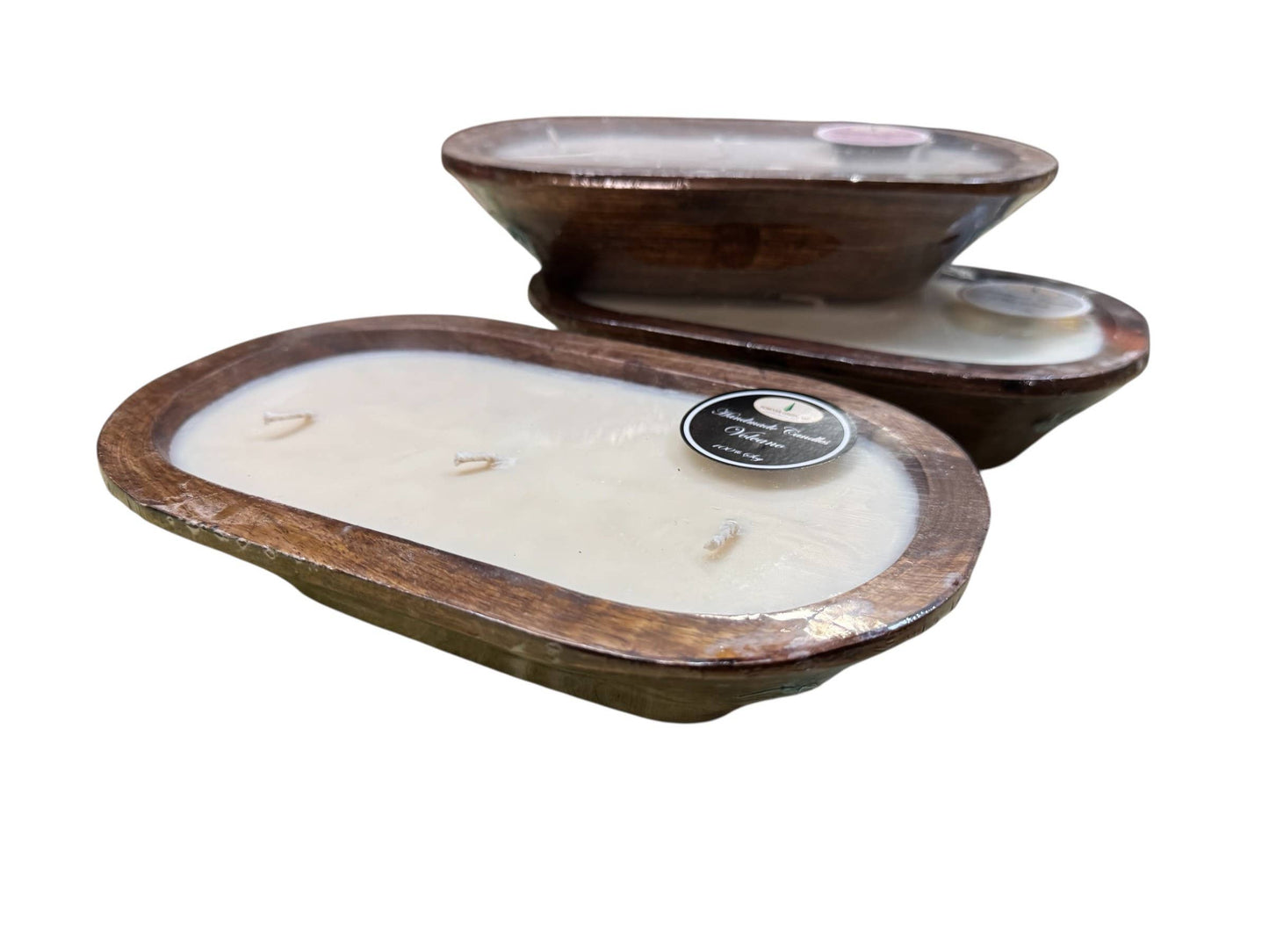 Wood Bowl Candle 10"