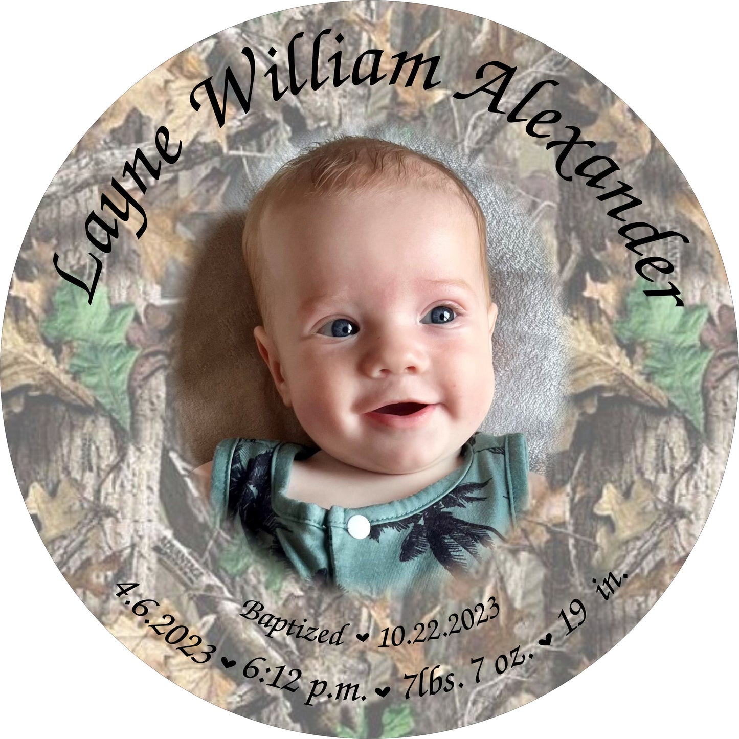 12 in Round Baptism Sublimation
