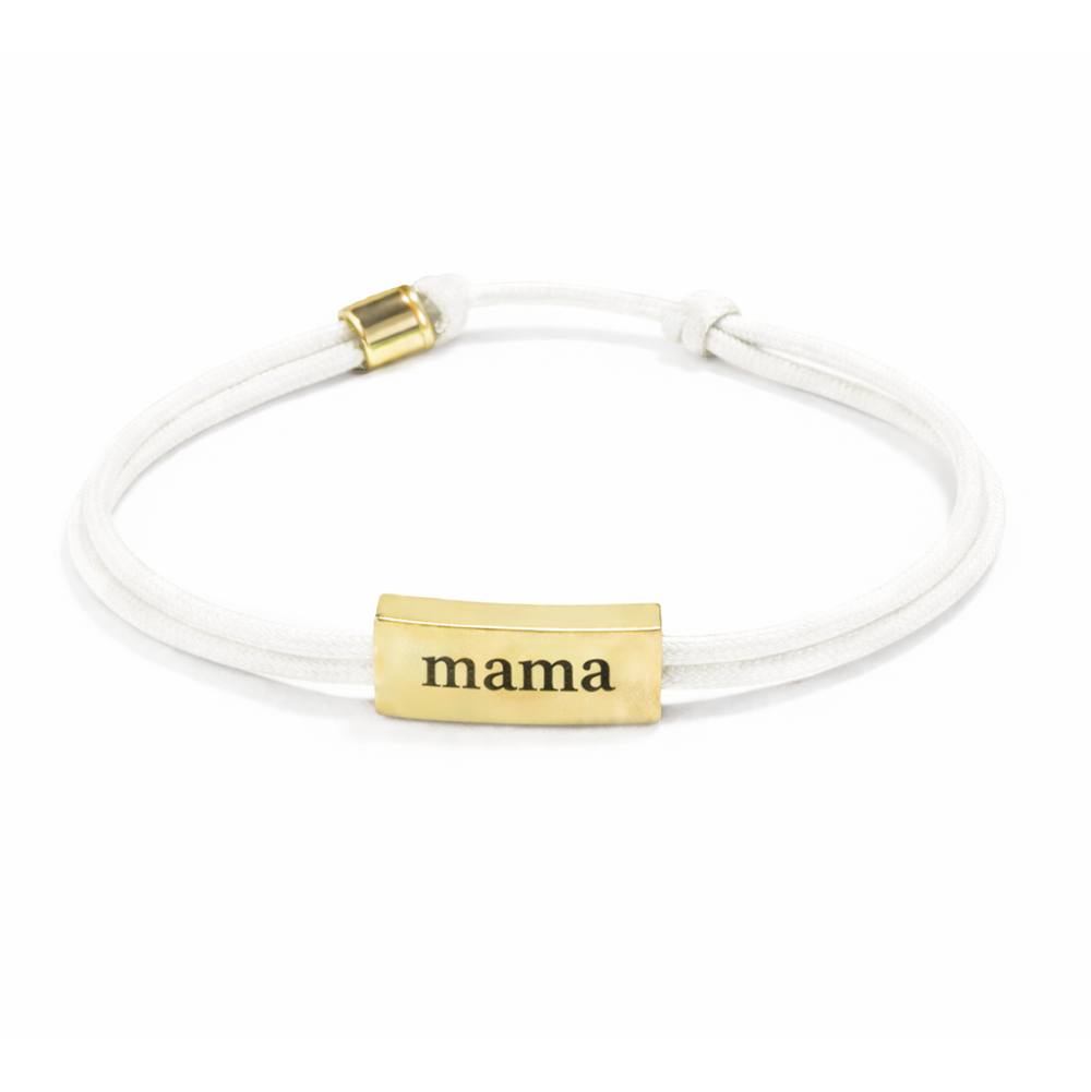 Bracelet Cord -Mama, Ivory