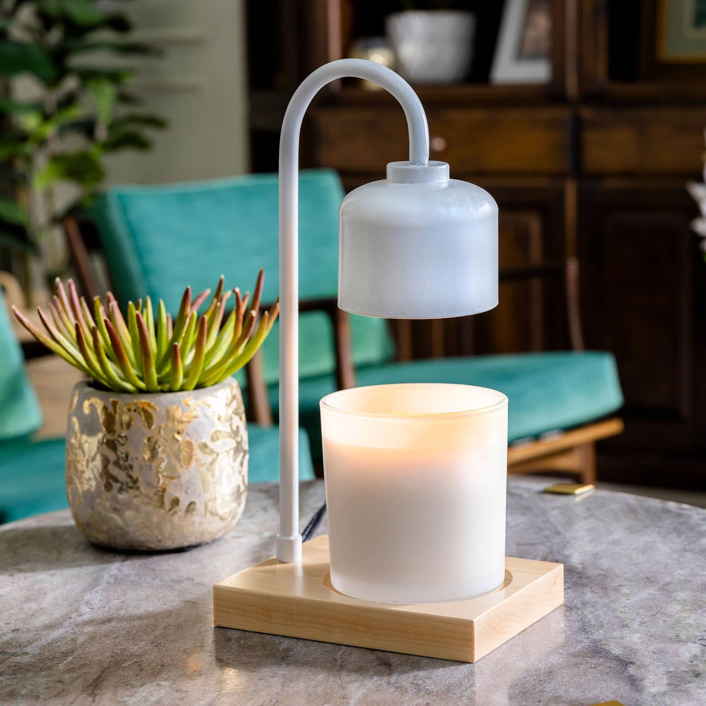 Candle Lamp White/Wood