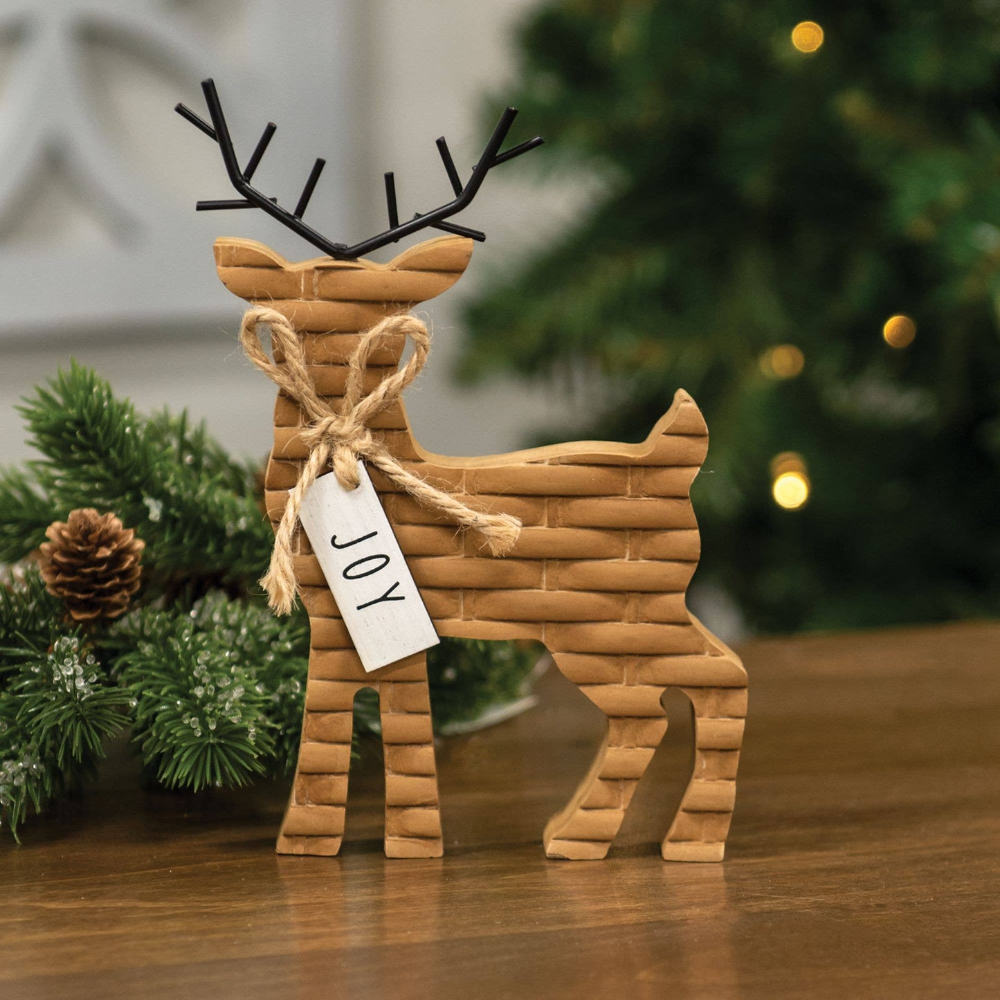 Basketweave Deer Wood
