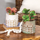 Cement Planter Gold Emb.