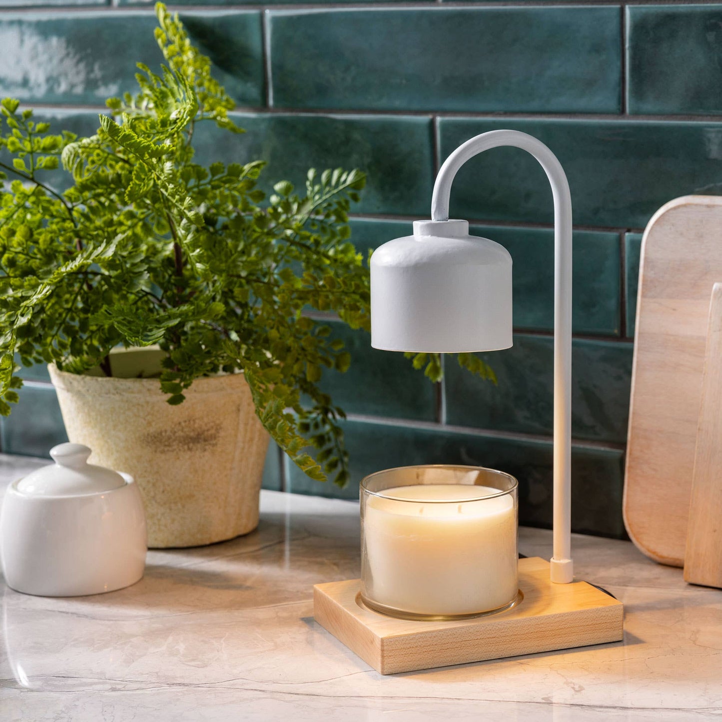 Candle Lamp White/Wood