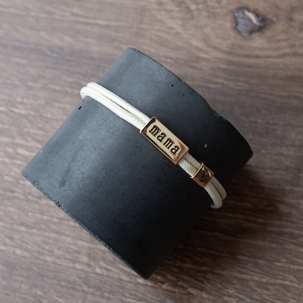 Bracelet Cord -Mama, Ivory