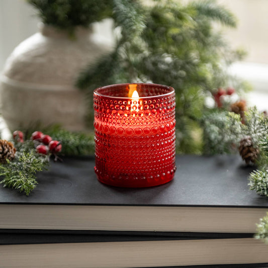 Candle Dotted Red 3.25"