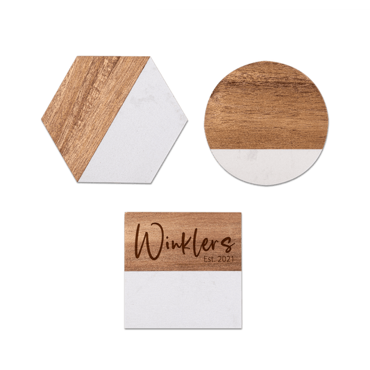 Coaster Marble/Wood HEX