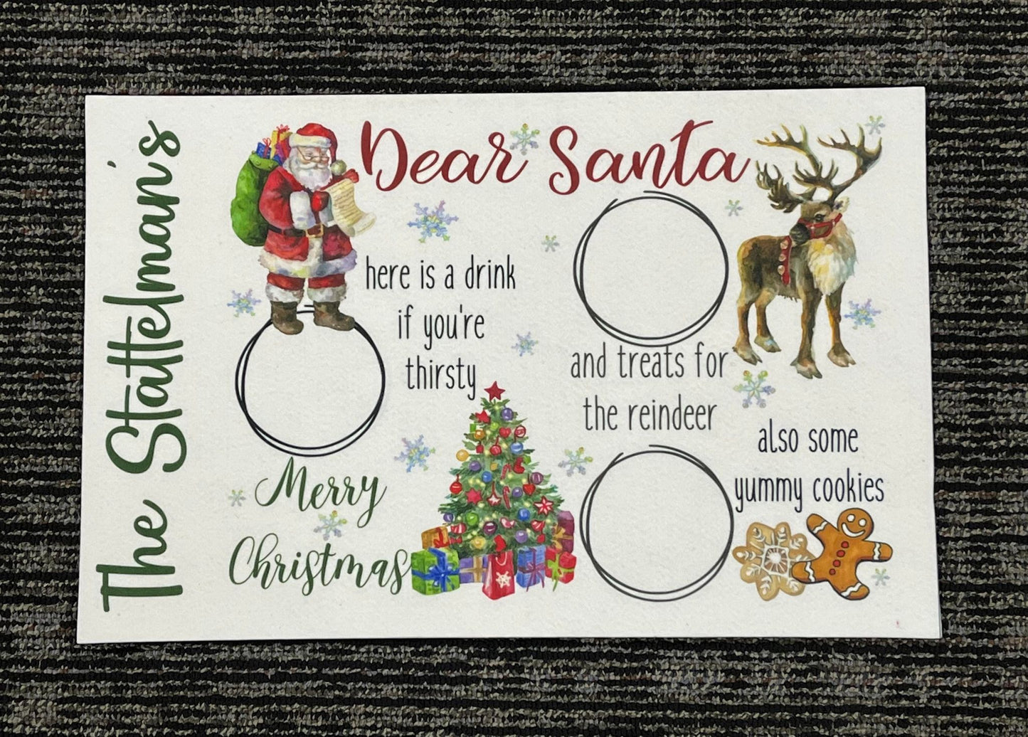 Felt Tray Insert/Placemat Christmas