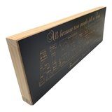 Black Wood Name Board 24"x8"