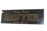 Black Wood Name Board 24"x8"