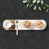 Cutting Board White Marble and Acacia