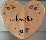 Heart Maple Box - Laser Engraved